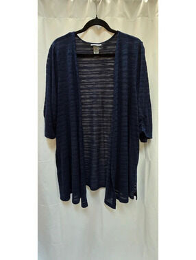 Catherines Navy Open Front Cardigan Plus Size 2X 22/24W